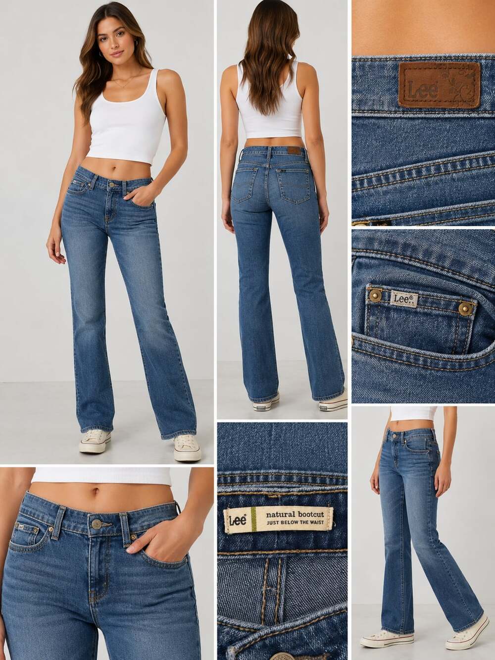 Lee Natural Bootcut Jeans Just Below The Waist